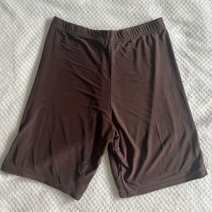 Pretty Little Thing Brown Biker Shorts